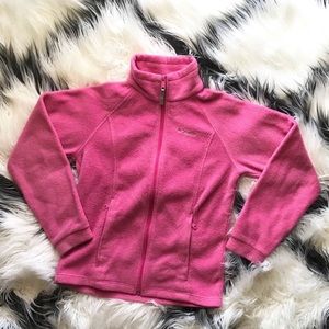 Columbia Girl’s Pink Fleece Zip-Up Sweater sz 14